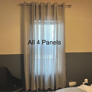 DRAPERY Grey Woven Sheers + Rod